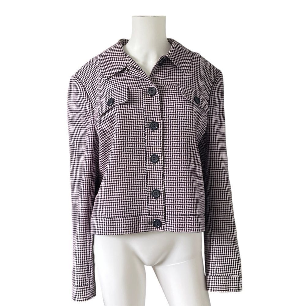 Vintage E. R. Gerard for Renlyn Blazer Purple Black Diamond Plaid Size 16